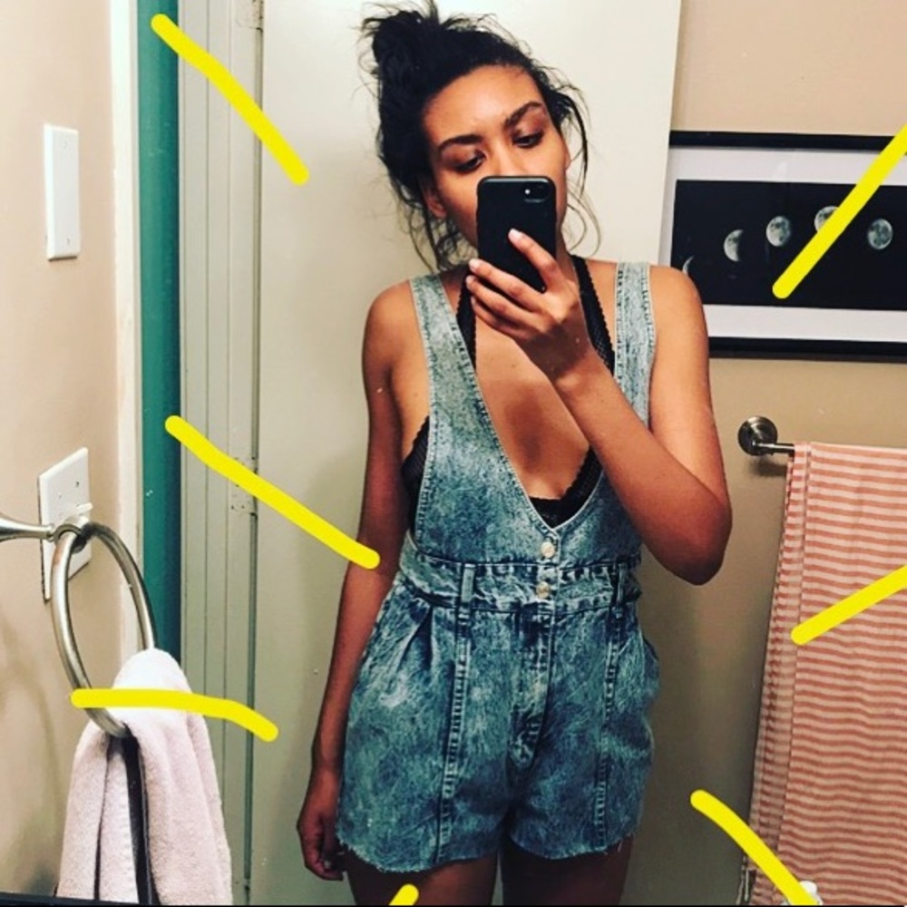 90s style Galaxy brand denim onesie